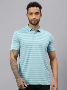VECTOR X Striped Moisture Wicking Polo Collar T-shirt