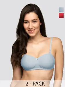 K LINGERIE Pack Of 2 Half Coverage Lightly Padded T-shirt Bra With All Day Comfort