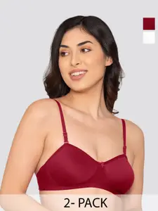 K LINGERIE Pack Of 2 Half Coverage Non Padded Everyday Bras With All Day Comfort