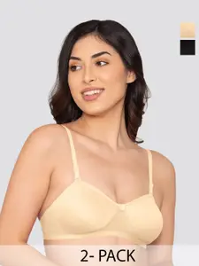 K LINGERIE Pack Of 2 Half Coverage Non Padded Multiway Straps Bra All Day Comfort