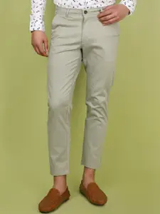 V-Mart Men Textured Regular Fit Mid-Rise Cotton Trousers