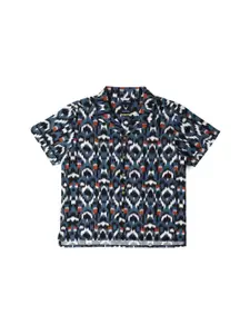 Allen Solly Junior Boys Printed Spread Collar Short Sleeves Cotton Casual Shirt