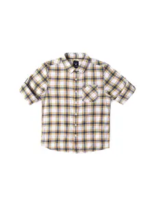 Allen Solly Junior Boys Slim Fit Opaque Checked Pure Cotton Casual Shirt
