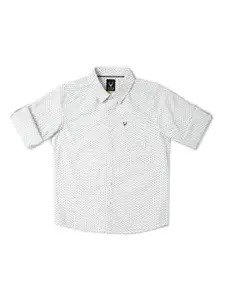 Allen Solly Junior Boys Slim Fit Opaque Printed Cotton Casual Shirt