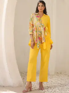 JISORA Printed Pure Cotton Top & Trousers Co-Ords