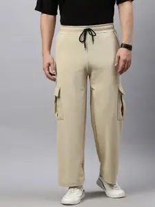 MADSTO Men Cotton Relaxed-Fit Mid Rise Track Pants