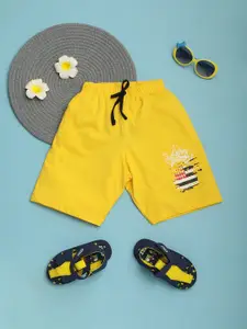 V-Mart Boys Typography Printed Cotton Shorts