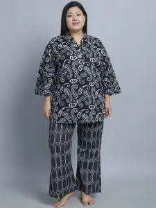 TAG 7 Plus Size Ethnic Motifs Printed Pure Cotton Night suit