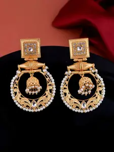 Silvermerc Designs Gold-Plated Beads Beaded Circular Drop Earrings
