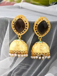 Silvermerc Designs Gold-Plated Contemporary Jhumkas