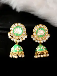 Silvermerc Designs Gold-Plated Circular Jhumkas Earrings