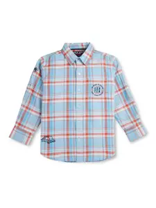 Gini and Jony Boys Spread Collar Long Sleeves Checked Regular Fit Cotton Casual Shirt