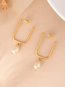 Silvermerc Designs Gold-Plated Beaded Contemporary Drop Earrings
