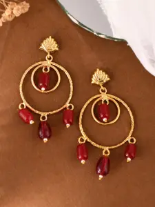 Silvermerc Designs Gold-Plated Beads Beaded Circular Drop Earrings