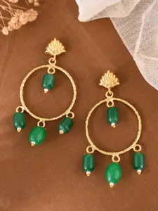 Silvermerc Designs Gold-Plated Beaded Contemporary Drop Earrings