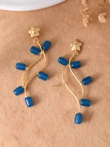 Silvermerc Designs Gold-Plated Floral Drop Earrings