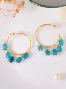 Silvermerc Designs Gold-Plated Beads Beaded Circular Half Hoop Earrings
