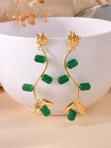 Silvermerc Designs Gold-Plated Artificial Beads Beaded Drop Earrings