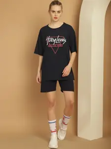 MACK JONNEY Printed Oversized T-shirt & Shorts Co-Ords