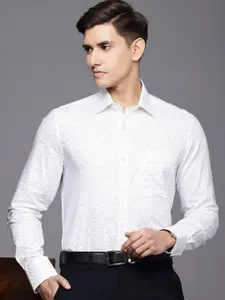 Louis Philippe Pure Cotton Classic Fit Floral Printed Opaque Formal Shirt