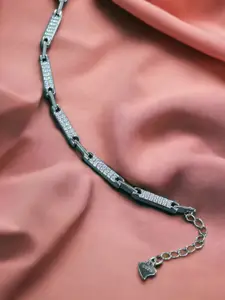 Taraash 925 Sterling Silver Cubic Zirconia Studded Wraparound Bracelet