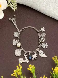 UNIVERSITY TRENDZ Silver-Plated Charm Bracelet