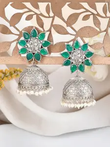 DASTOOR Gold Plated Contemporary Oxidised Jhumkas