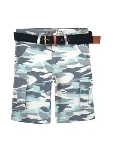 Gini and Jony Infant Boys Mid-Rise Camouflage Printed Cotton Cargo Shorts