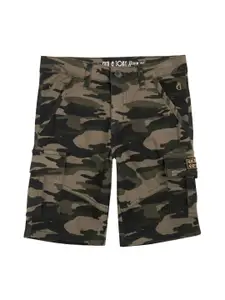 Gini and Jony Boys Camouflage Printed Cotton Cargo Shorts
