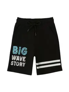 Gini and Jony Infant Boys Mid-Rise Typography Printed Cotton Shorts