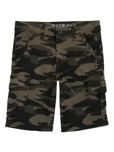 Gini and Jony Boys Camouflage Printed Cotton Cargo Shorts