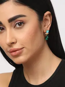 Niska American Diamond Studded Contemporary Drop Earrings