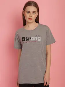 MACK JONNEY Women Typography Printed Oversized Cotton T-shirt