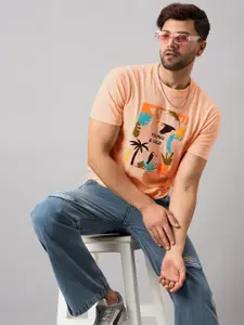 Club York Men Printed Short Sleeves Round Neck Cotton T-shirt