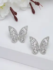 YouBella Silver Plated Contemporary Studs Earrings