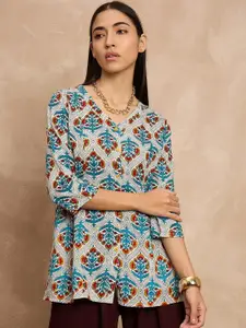 all about you Paisley Printed V-Neck Kurti