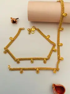 Anouk Set Of 2 Gold-Plated Brass Anklet