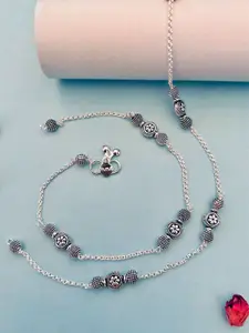 Anouk Silver-Toned Silver-Plated Anklet