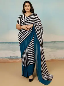 Amydus Striped Printed Ready to Wear saree