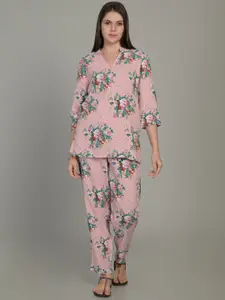 MAYSIXTY Floral Printed Top & Trousers Co-Ords