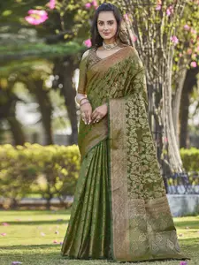 Satrani Woven Design Zari Organza Banarasi Saree