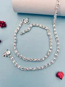 Sangria Silver-Plated Artificial Beads Anklet