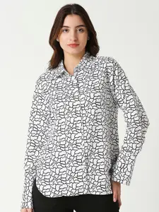 Remanika Classic Geometric Printed Cotton Casual Shirt