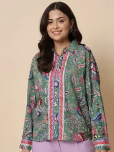 Beatnik Modern Floral Printed Casual Shirt