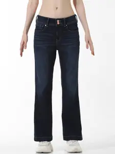 ONLY Women Flared Clean Look Light Fade Stretchable Jeans