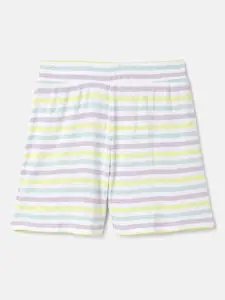 United Colors of Benetton Girls Striped Pure Cotton Shorts