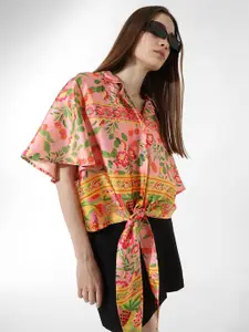 ONLY Boxy Floral Printed Club Collar Short Sleeves Casual Shirt