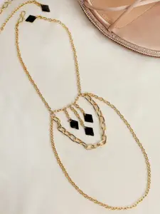 BeAbhika Set Of 2 Gold-Plated Heel Harness Anklets