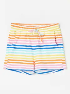 Fame Forever by Lifestyle Girls Mid-Rise Striped Pure Cotton Shorts