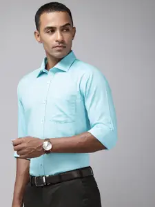 Park Avenue Pure Cotton Self Design Textured Slim Fit Opaque Formal Shirt